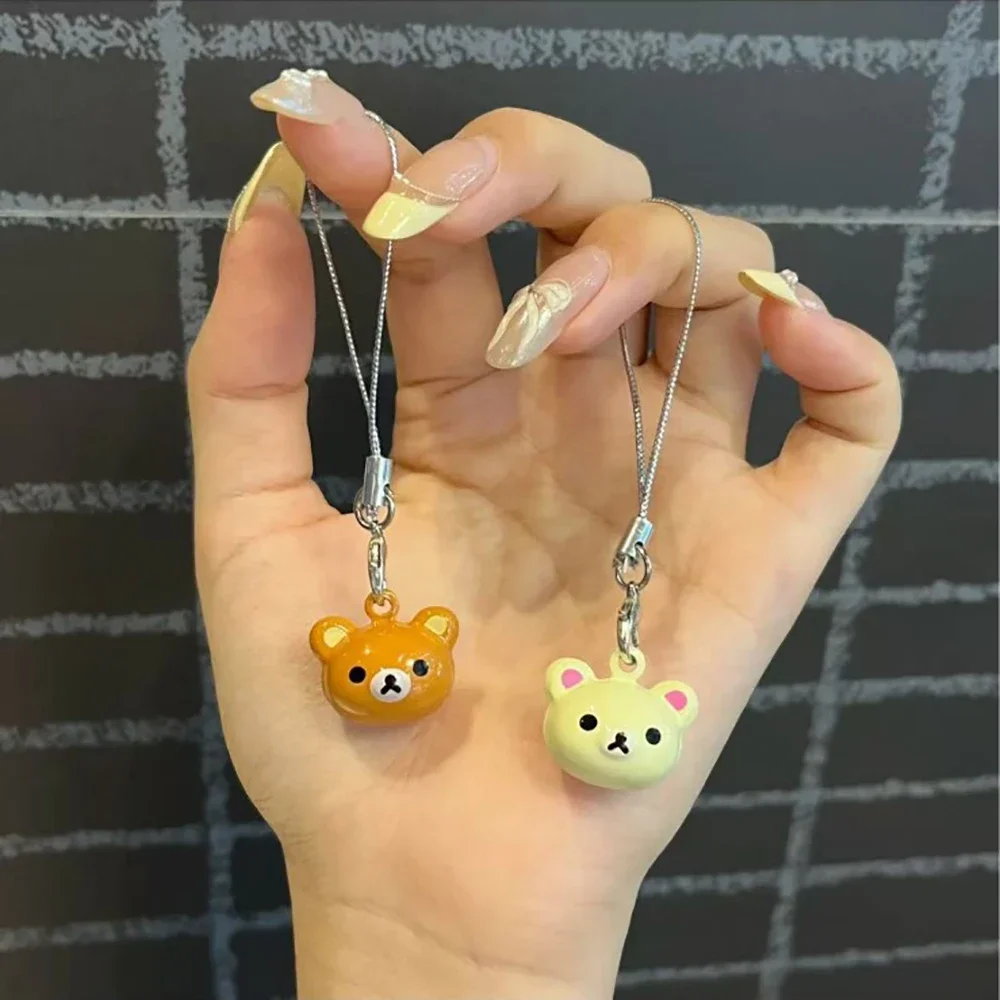 귀여운 갈색 곰 백팩 펜던트 지퍼 액세서리 학생용 폰 참 키체인 장식 소녀 선물