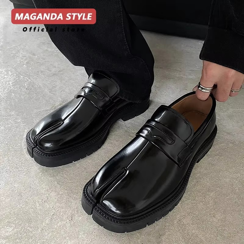 Maganda Tabi Shoes Loafer für Damen und Herren, geteilte Zehenpartie, dicke Sohle, lässige Lederschuhe
