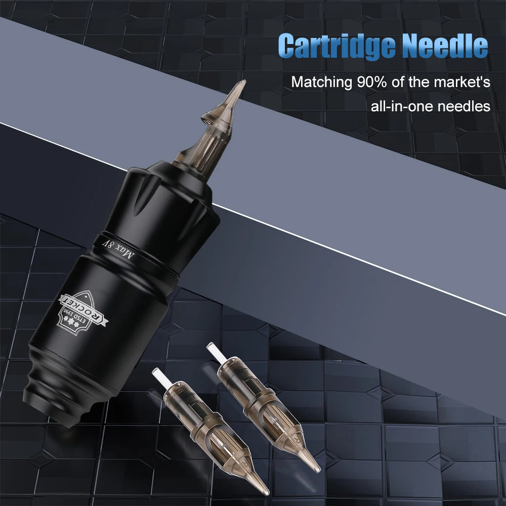 ミニロケットタトゥーマシンセットショートペン、RCAジャック、自動回転ストローク、パーマネントメイクアップキット、3.5mm