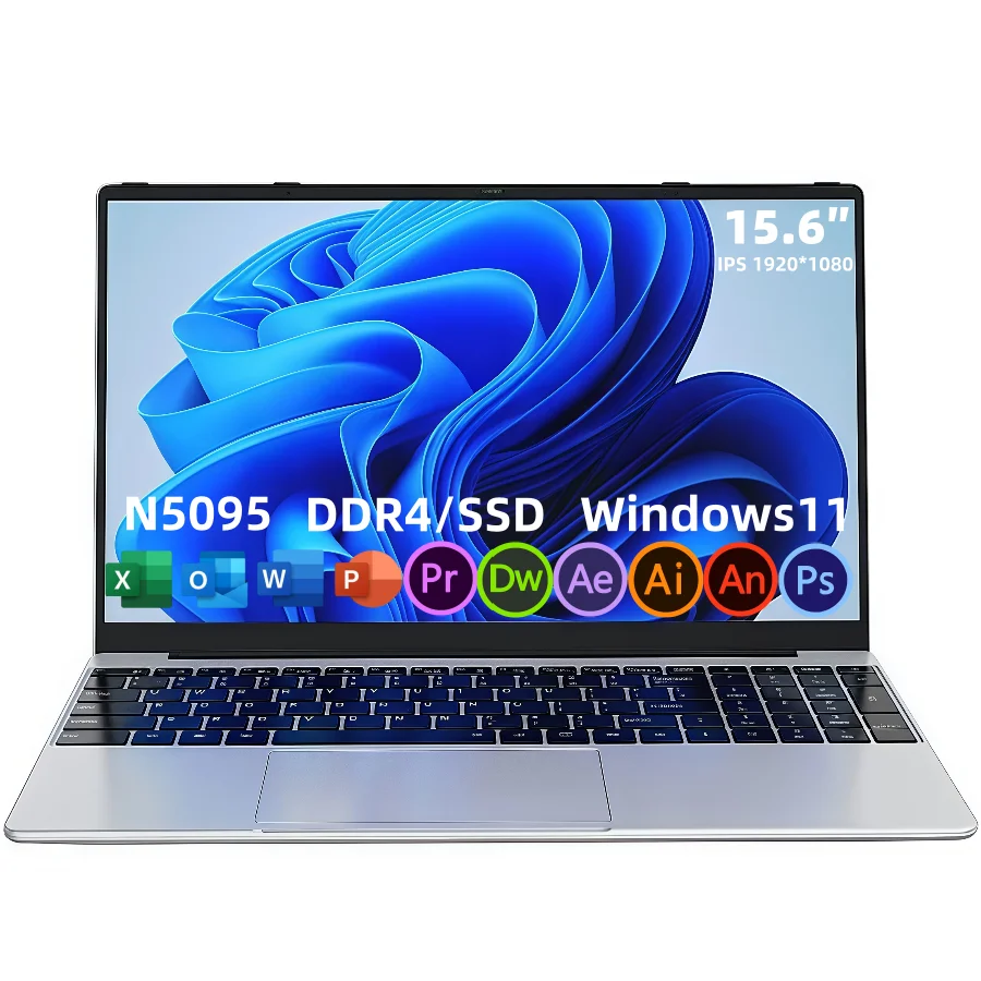 15.6" intel N5095 gaming laptops portable notebook computer pc 8G/16GB DDR4 512G/1TB SSD IPS Windows11 Backlit Keyboard deals