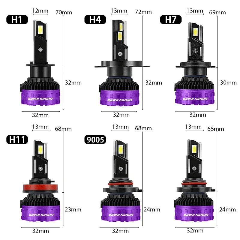 DAWN KNIGHT H11 H7 H4 Lâmpadas de farol LED P7 PLUS 140W Poderosas 6000K 4300K LED HB3 HB4 Lâmpadas LED 12V 2pcs