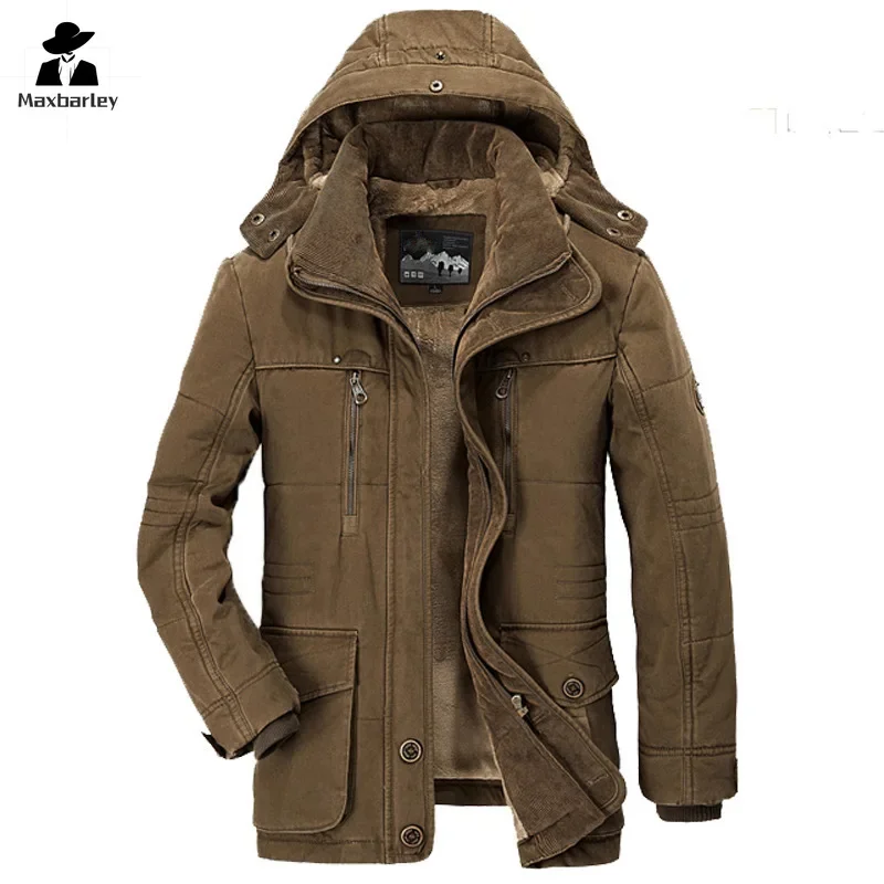 Abrigos largos de invierno para hombre, chaquetas con capucha, Parkas cálidas informales 7XL, abrigos de invierno de buena calidad para hombre, chaquetas tipo Cargo con múltiples bolsillos