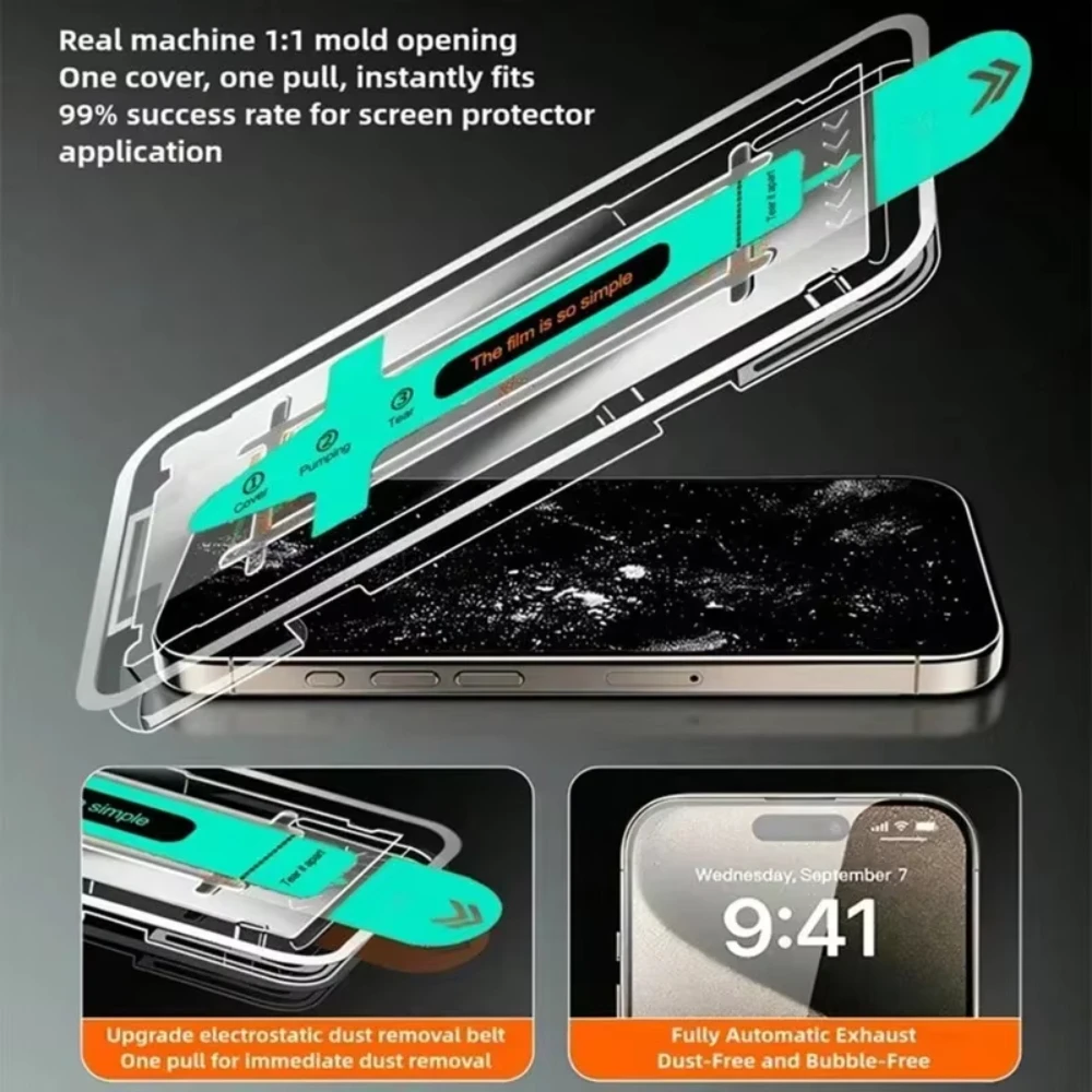 NNBILI 3 ชิ้น Oleophobic ฝุ่นฟรีติดตั้งง่าย Matte ป้องกันหน้าจอความเป็นส่วนตัวสําหรับ iPhone 17 16 13 12 11 14 15 Pro Max Air XS