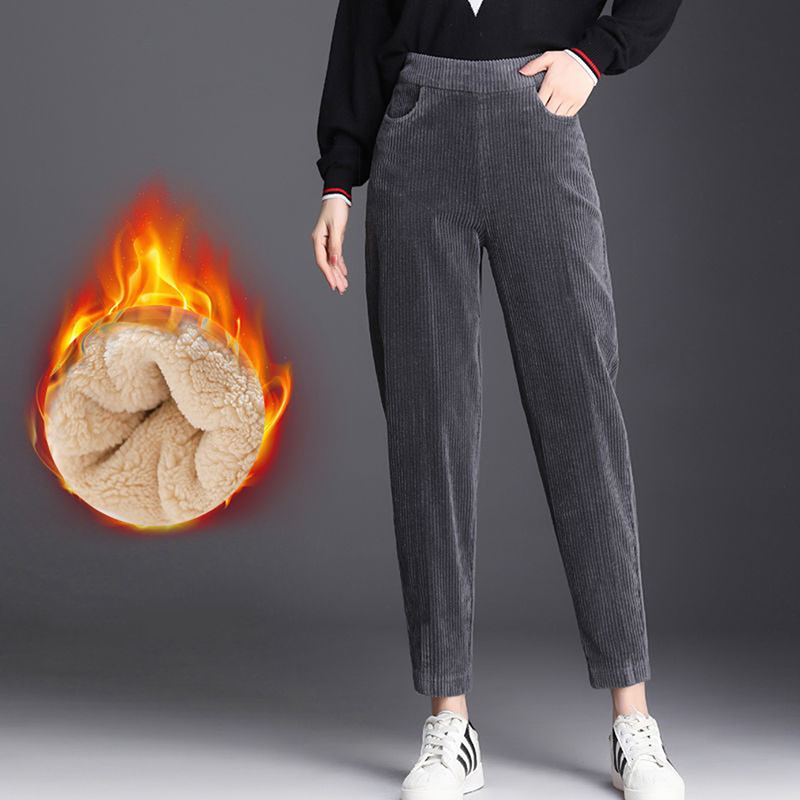 Plüsch dicke Freizeithose Damen Cord warme Hose Herbst und Winter 2022, hohe Taille, Haremshose, Hose für Damen, Бógкиnaden