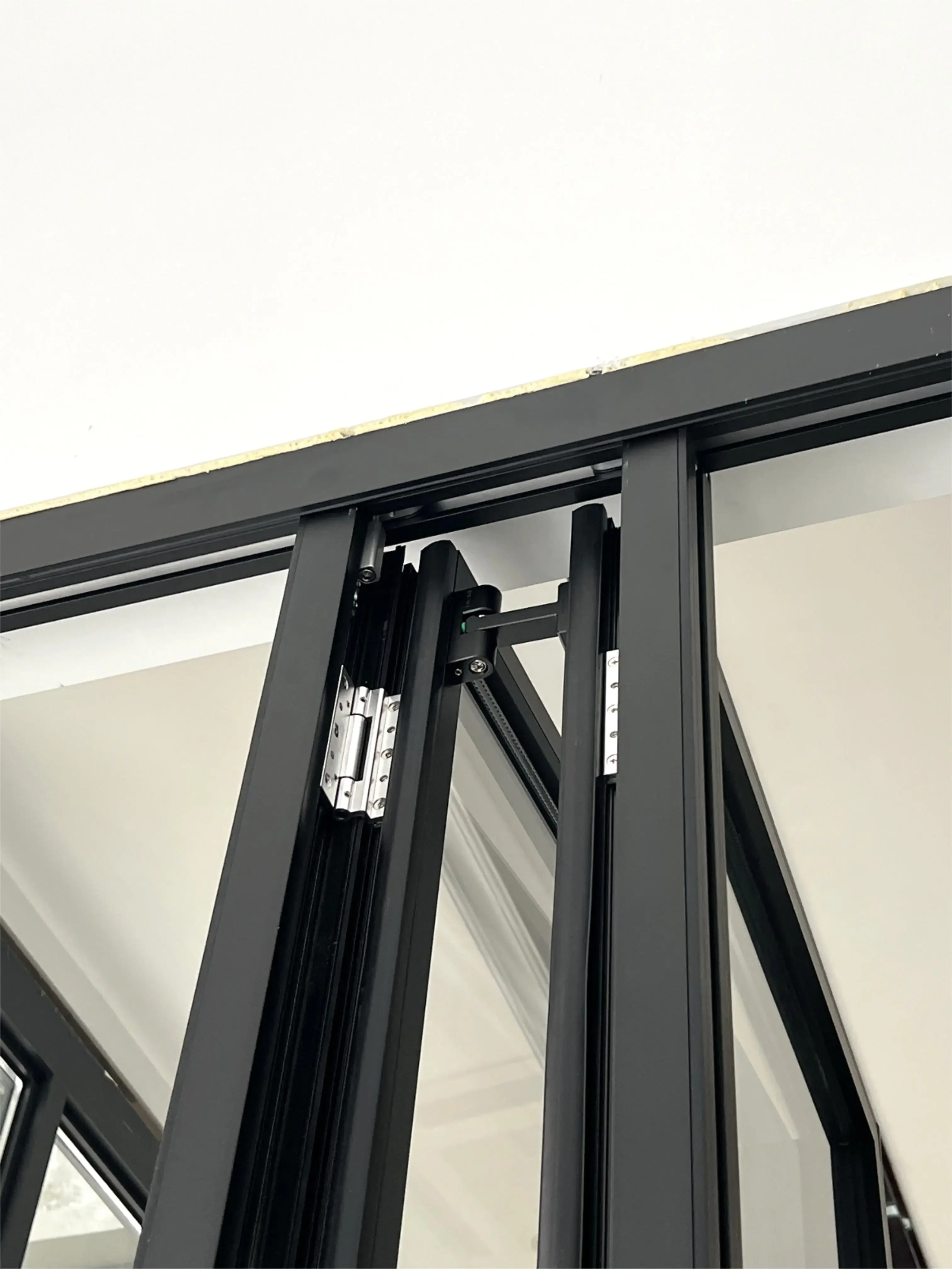 Porta pieghevole a fisarmonica per interni, design moderno, porta pieghevole/bi-fold in vetro e alluminio, porte scorrevoli per balcone per villa