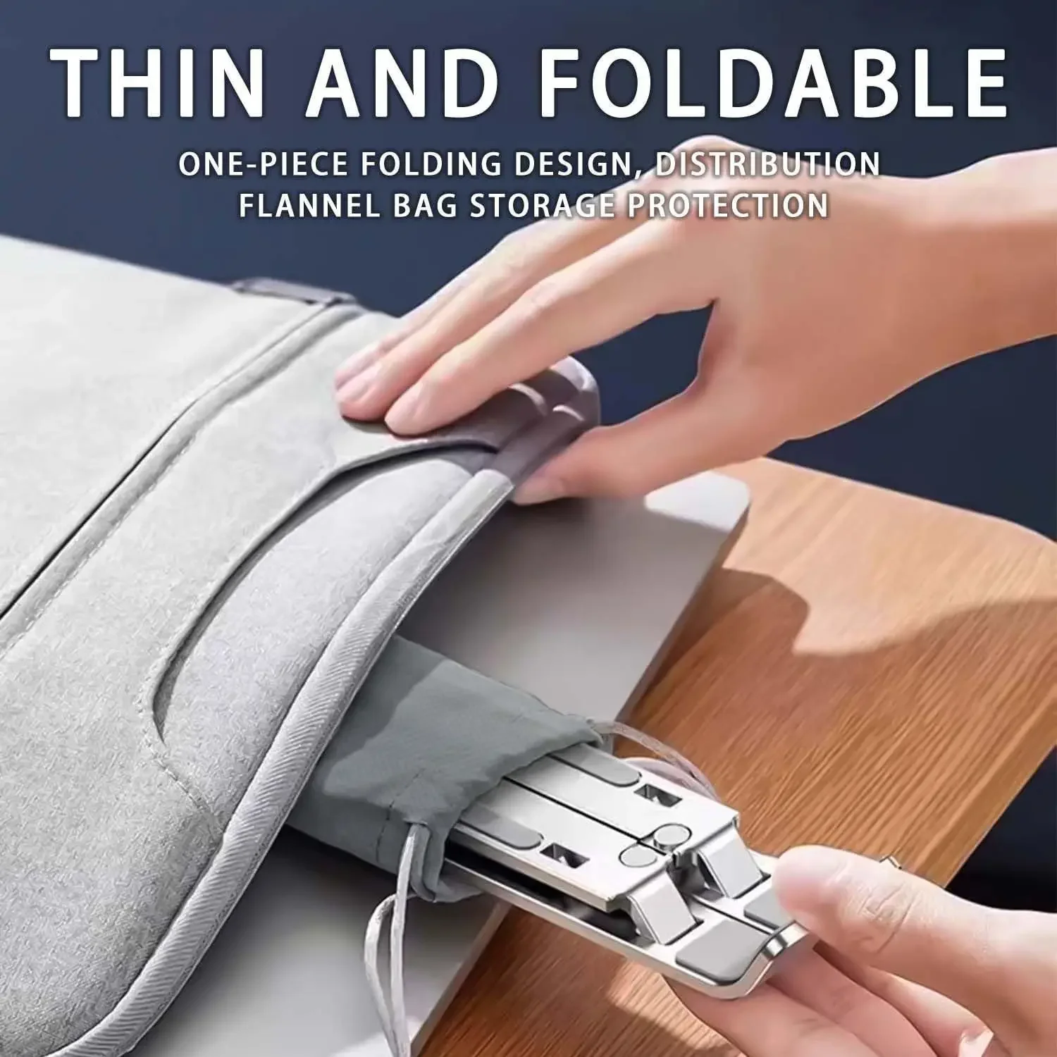 Soporte de aluminio ajustable para computadora portátil: altura de 6 niveles, diseño plegable y portátil para computadoras portátiles de 8-16 pulgadas, ventilación y calor mejorados