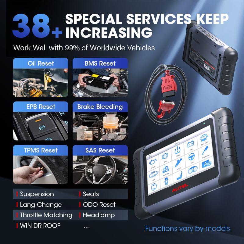 Autel MK808S Auto-Diagnosetool, Kfz-Codeleser, OE-Diagnose aller Systeme, bidirektionaler OBD2-Scanner PK MX808S