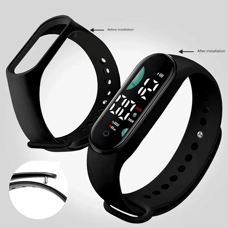Nuevo reloj deportivo de movimiento para mujer, reloj de pulsera Digital LED electrónico, reloj impermeable táctil de silicona Simple informal a la moda