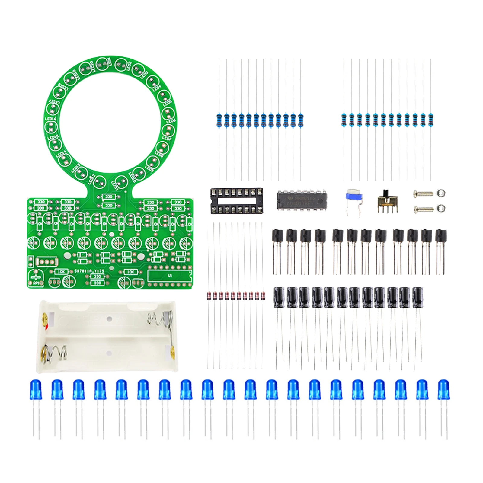 D4017 Ring Shaped Gradient LED Water Lamp DIY Electronic Kit Welding and Manufacturing Parts for Traning and Teaching