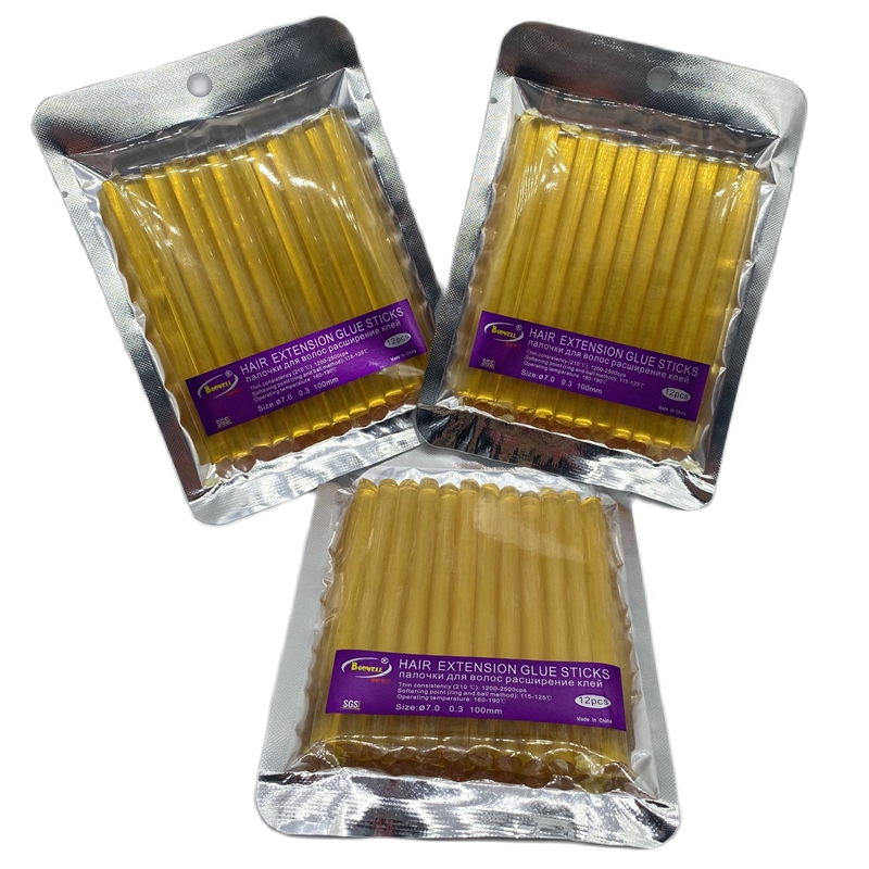 24 шт., 7,0 мм x 10 см, коричневые палочки для горячего клея, термоплавкий клей-карандаш для наращивания волос, для клеевого пистолета