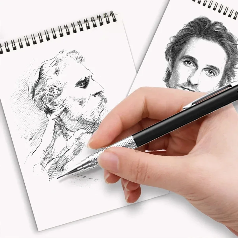 ดินสอโลหะขนาดใหญ่ความจุเติมชุด 0.3, 0.5, 0.7, 0.9 2.0 ดินสอสําหรับเขียน Sketching