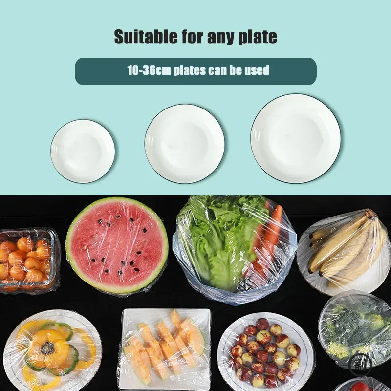 100 coperture elastiche bianche per alimenti, coperchi per ciotole in plastica usa e getta per conservare frutta e verdura, involucri sigillanti per la freschezza