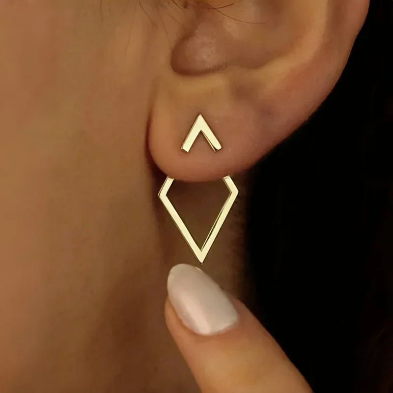 Pendientes de tuerca triangulares desmontables cuadrados geométricos minimalistas Retro para mujer, accesorios de joyería de moda, regalos de fiesta
