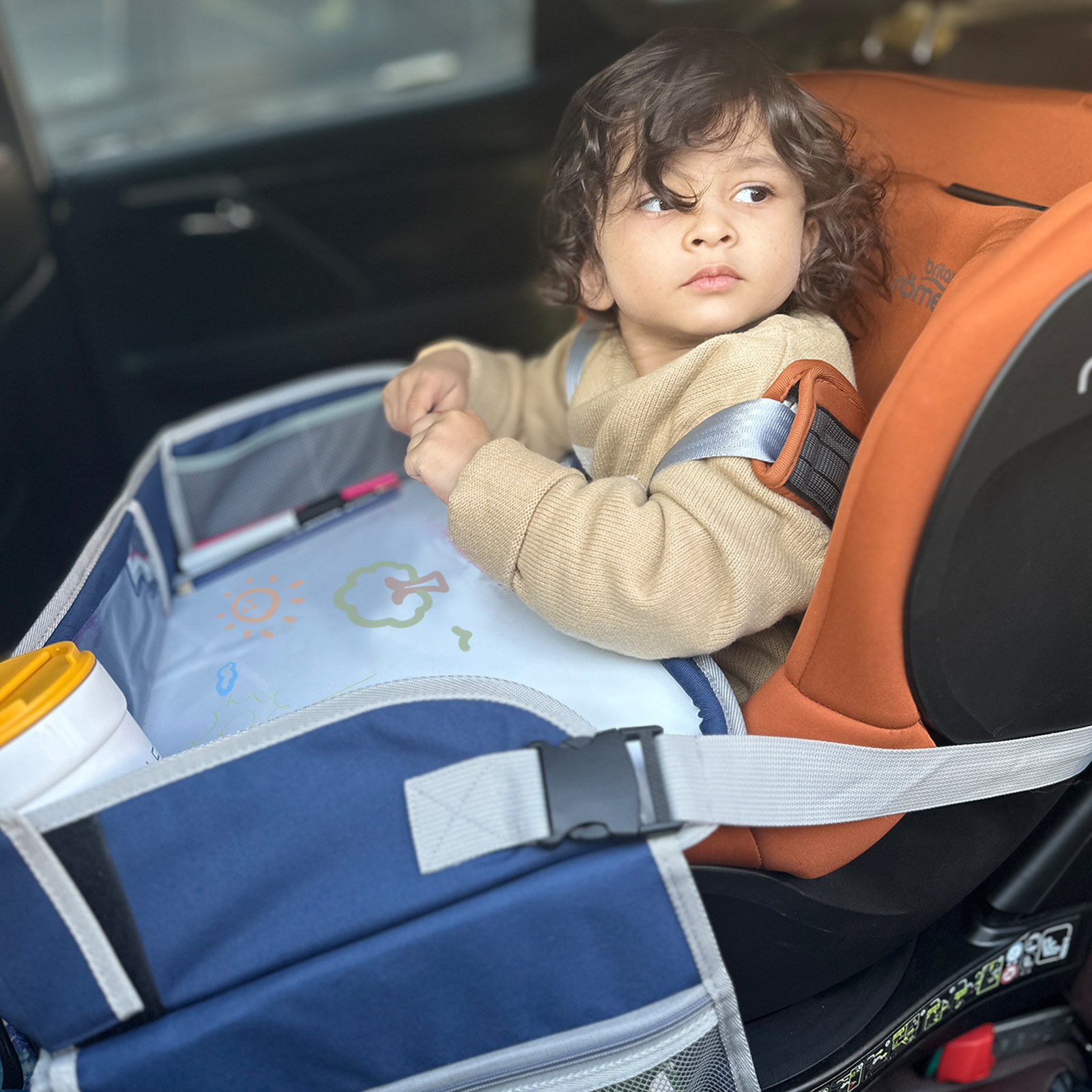Bebê crianças assento de carro viagem portátil prancheta assento de segurança à prova dwaterproof água jogar lanche desenhar mesa organizador mesa armazenamento