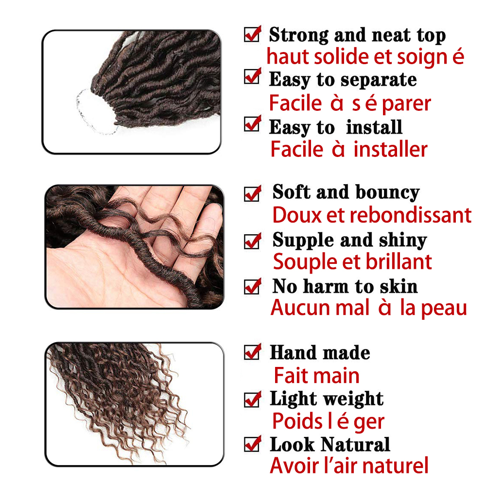 合成かぎ針編み三つ編みヘア情熱ツイスト川女神編組ヘアエクステンションオンブルブラウンフェイク Locs カーリーヘア X-TRESS