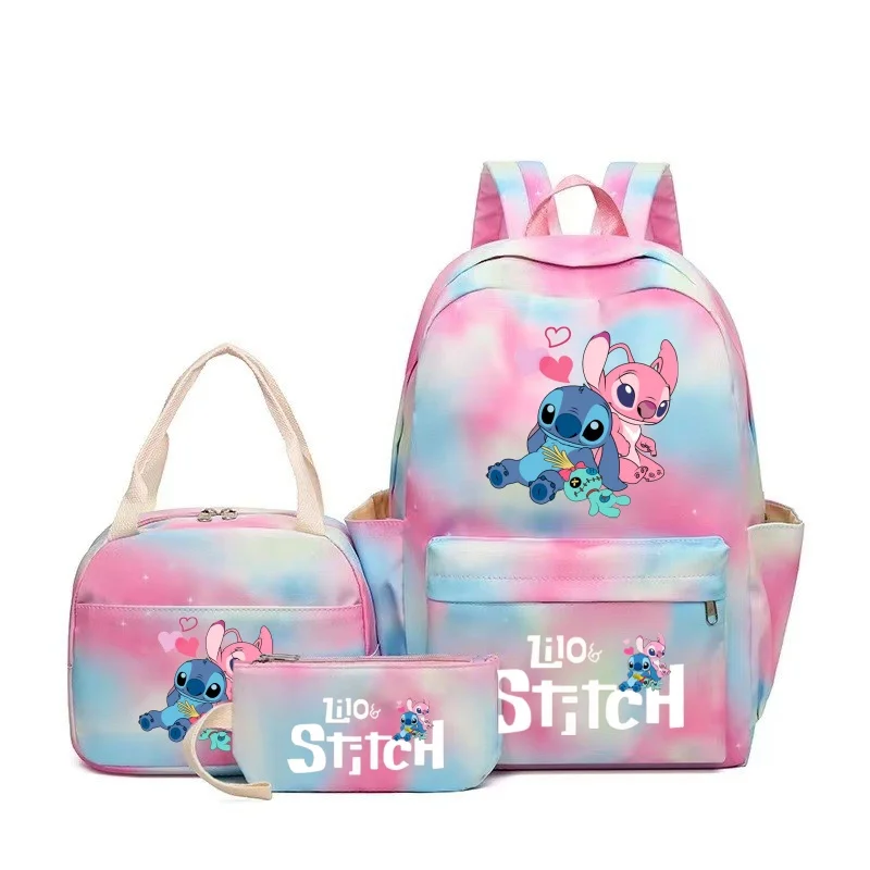 Mochila de grande capacidade com 3 peças, mochila escolar de anime de desenho animado, mochila de viagem para crianças e meninas com lancheira e estojo de lápis