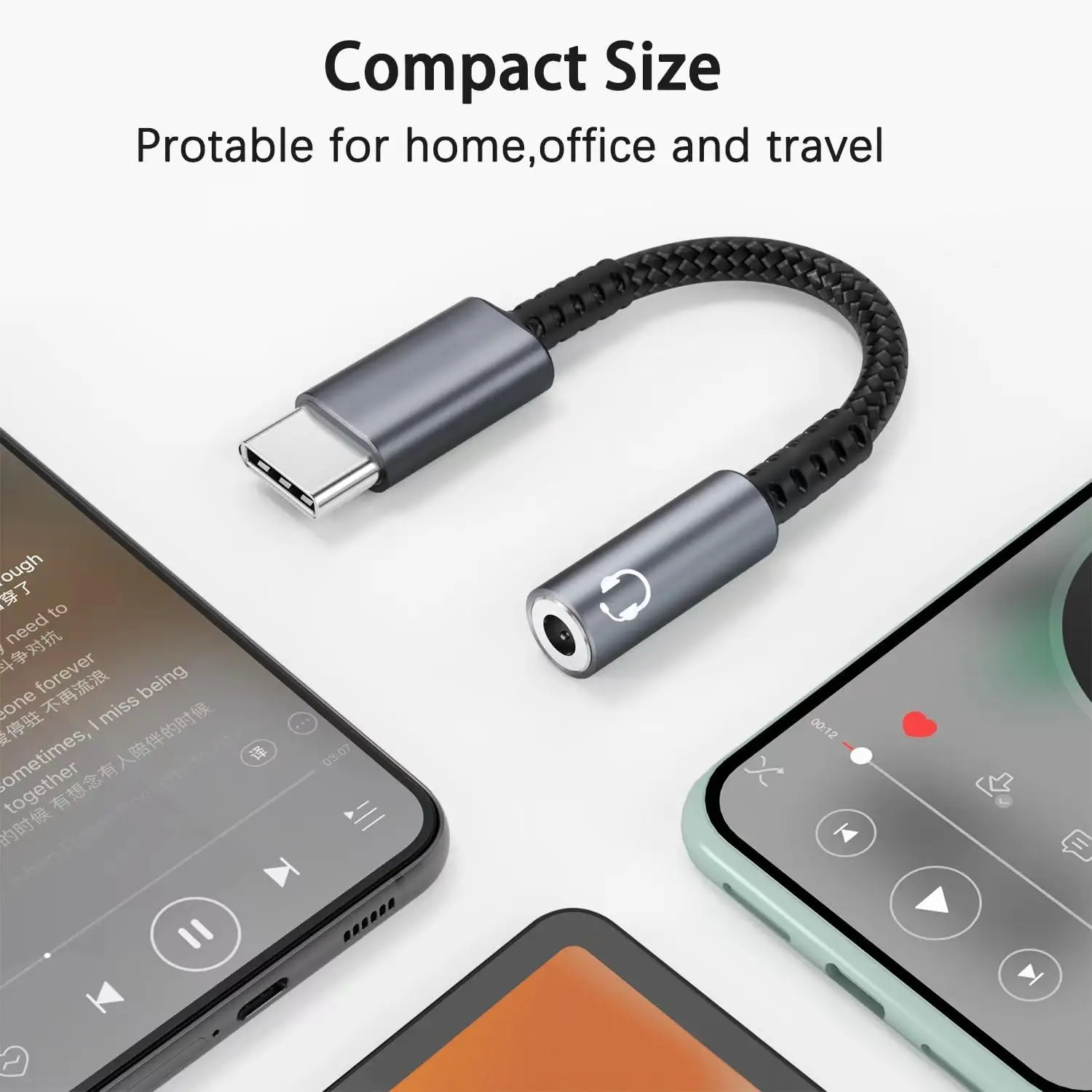 USB C ประเภท C ถึง 3.5 มม.อะแดปเตอร์ Aux ประเภท c 3 5 แจ็คสายหูฟังสายแปลงสําหรับ iPhone 15 Pro Samsung Galaxy S24 s23