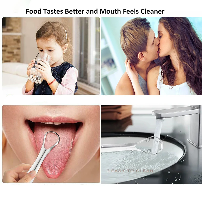 Grattoir à langue pour adulte, dissolvant de langue, halitose, revêtement de langue, soins buccaux, brosse à gratter, outils de nettoyage buccal en acier inoxydable