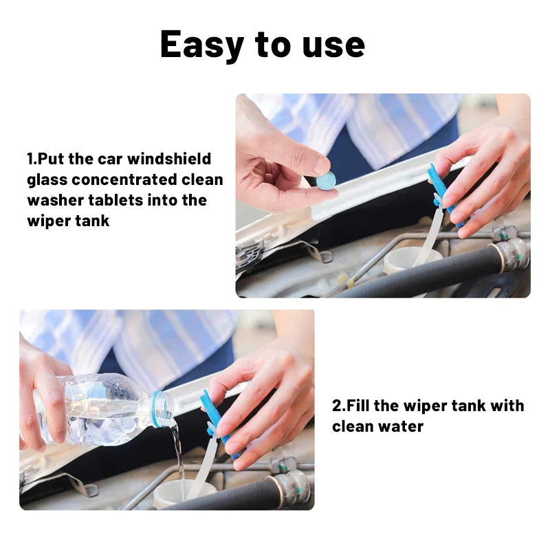 Limpiador sólido mixto para limpiaparabrisas de coche, tabletas efervescentes para limpieza de inodoro, tabletas concentradas, accesorios para coche, 3/5/10/20 piezas