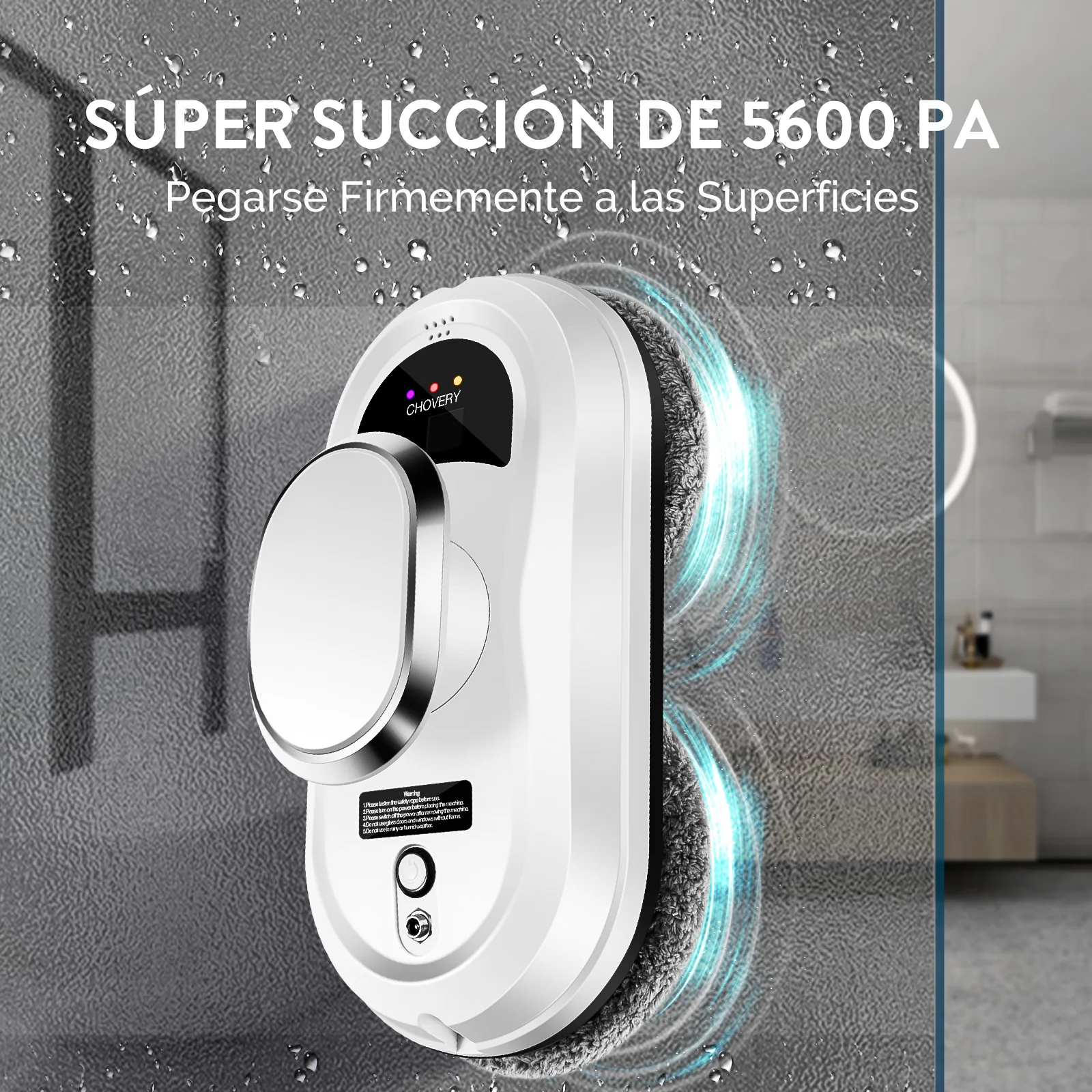 CHOVERY Robot aspirador robot de limpieza de ventanas limpiador de ventanas limpiacristales de vidrio eléctrico control remoto