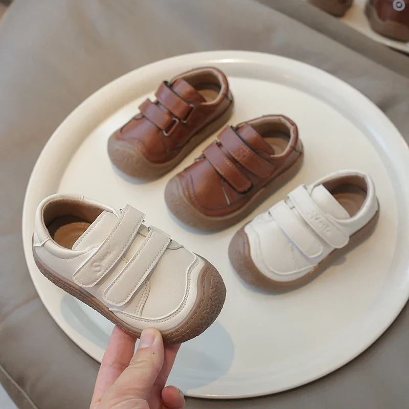 Zapatos informales para bebés y niños, zapatillas de suela suave antideslizantes, zapatos de cuero para primeros pasos, primavera y otoño