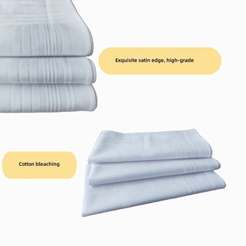 Lenço branco 40x40cm, toalha rosto negócios, lenços limpeza suor, 5 peças