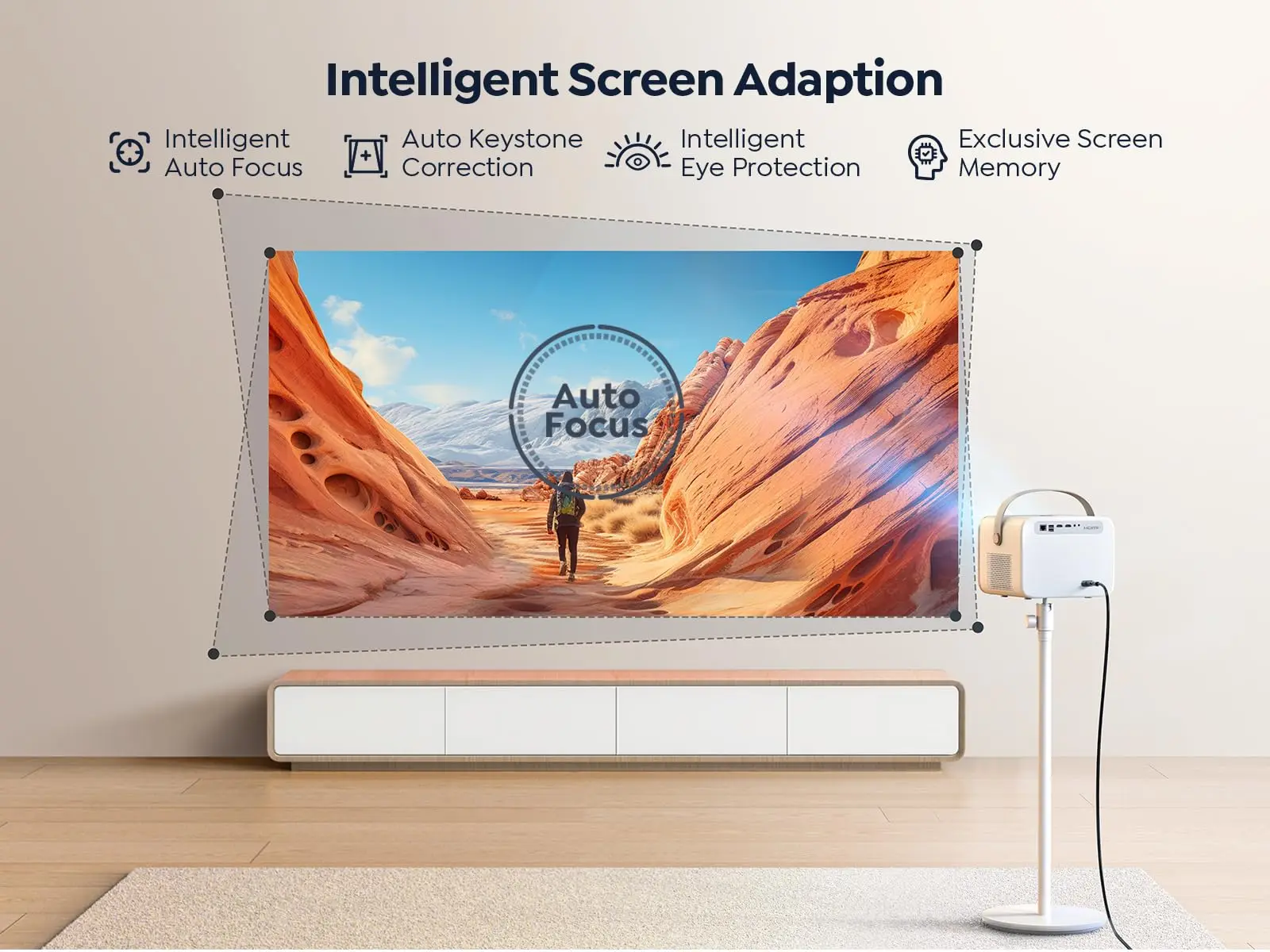 ‌Projetor YABER V12 30000L Native 1080P com Suporte 4K Licenciado pela Netflix: Áudio Dolby, WiFi6, Bluetooth 5.2, Foco Automático e Correção Keystone‌