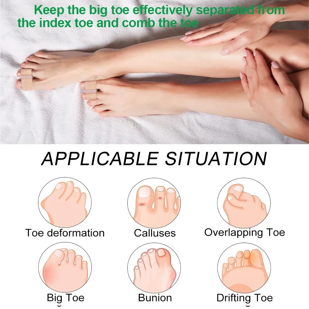 เจล Bunion Toe Separator W/ซับผ้าสําหรับ Big Toe, ซิลิโคน Toe Spacers Breathable Toe Corrector Protector สําหรับทับซ้อนกัน Toe