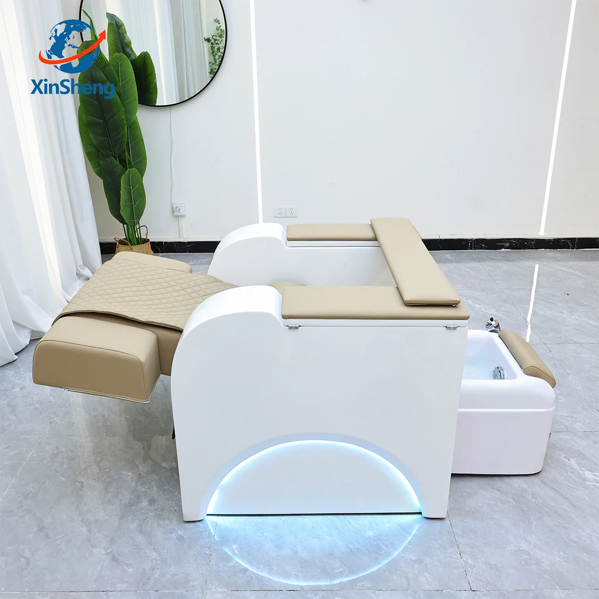 XinSheg 2025 Electric Pedicure Foot Spa Chair Nail Salon Sofa with Automatic Back Massage Can Lift Type Reclining Manicure Sofa