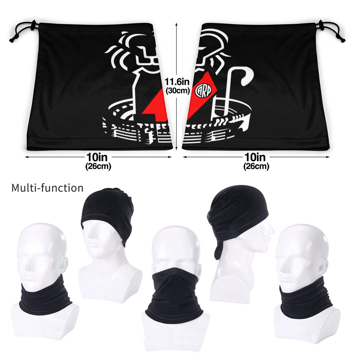Microfibra Pescoço Gaiter para Unisex, Multifuncional Bandana, Club Atlético River Plate, Gainsboro Lenço, Camping Lenço
