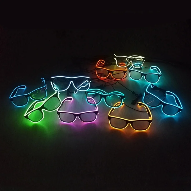1PC Flashing EL Wire LED Light Up Party SunGlasses Led Glasses Luminous Party Decorative Lighting Classic Novelty Gift Bright