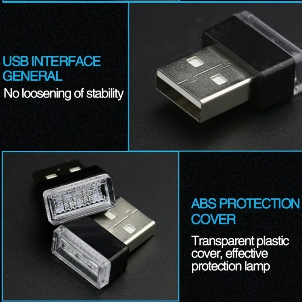 Car Ambient Light Led No Modification Car Portable Computer Usb Night Light Car Decoration Light Multi-use Atmosphere Light