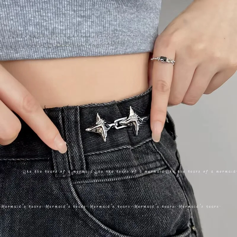 Temperament Vierpuntige ster Taille aanscherpingstool Modieuze jeans Verstelbare taillegesp Vaste taillegesp