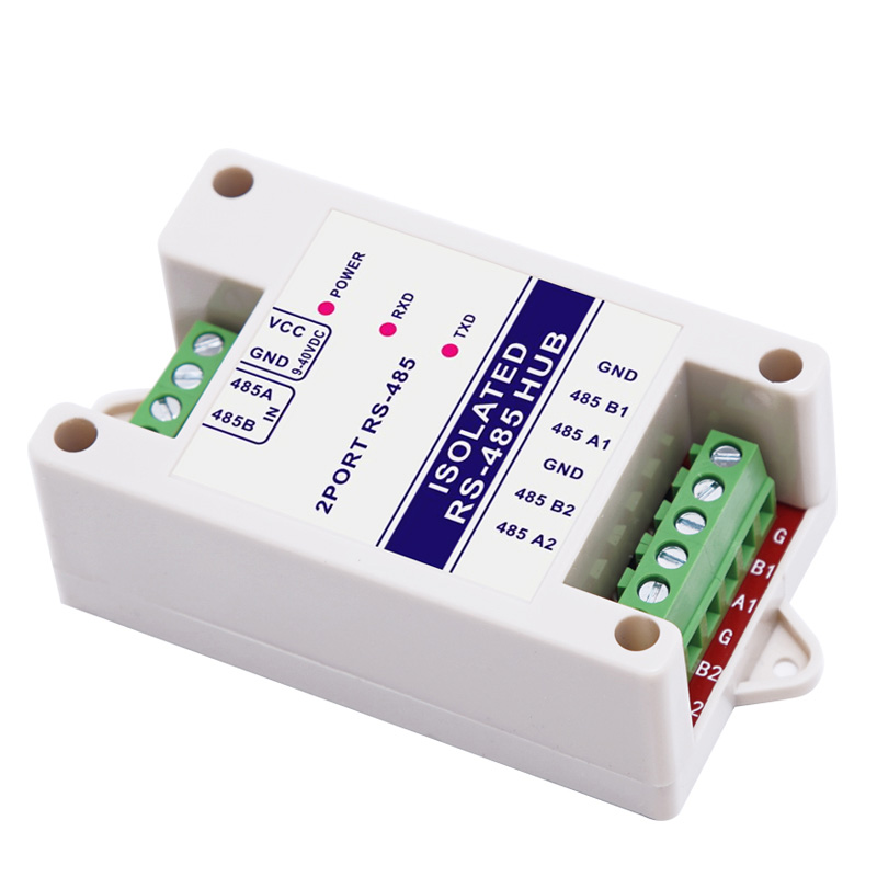 Repetidor 485 de aislamiento fotoeléctrico, concentrador Industrial RS485, amplificador de señal de 2 canales, protección contra rayos antiinterferencias