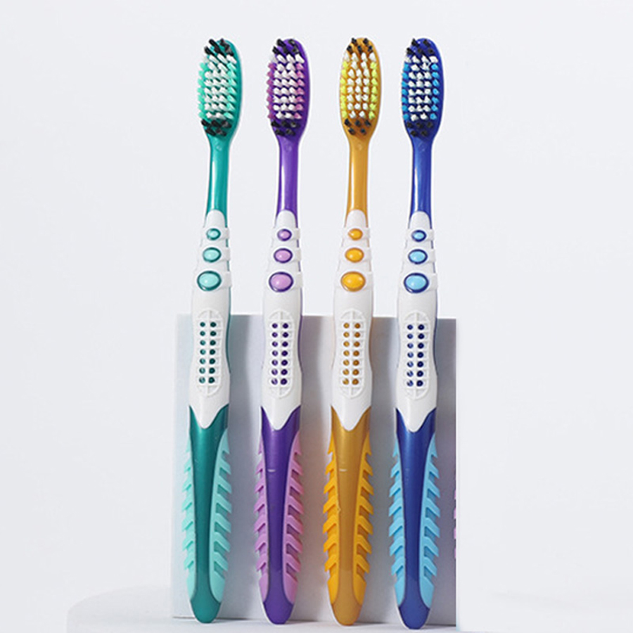 1/4/12pcs manual hard hair toothbrush for efficient oral cleaning, individually packaged for adults