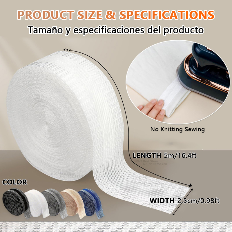 Selbstklebendes Klebeband für Hosensaum, kein Nähen, zum Aufbügeln auf Hosenkante, Saumstreifen, DIY-Stoff-Klebeband für Quick Fix Jean-Kleidung