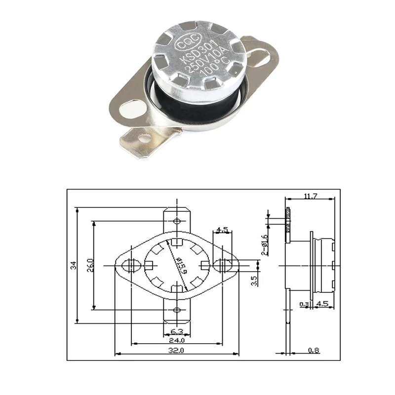 KSD301 KSD302 40-300degree Ceramic 10A 16A 250V Normally Closed Open Temperature Switch Thermostat45C 75C 85C 90C 135C 220C 300C