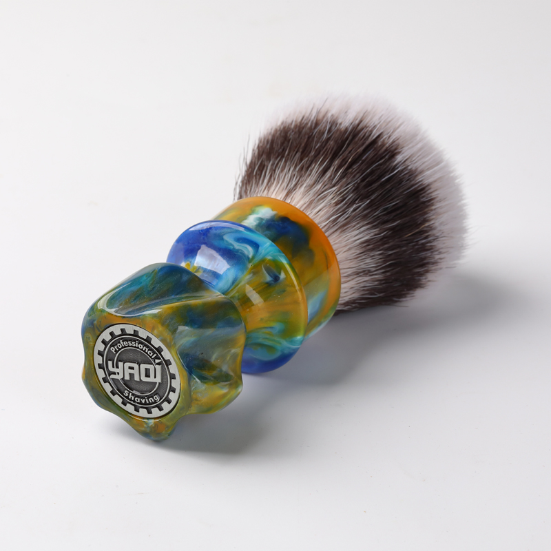 YAQI noche estrellada nueva brocha de afeitar húmeda para hombre de pelo sintético de 28MM