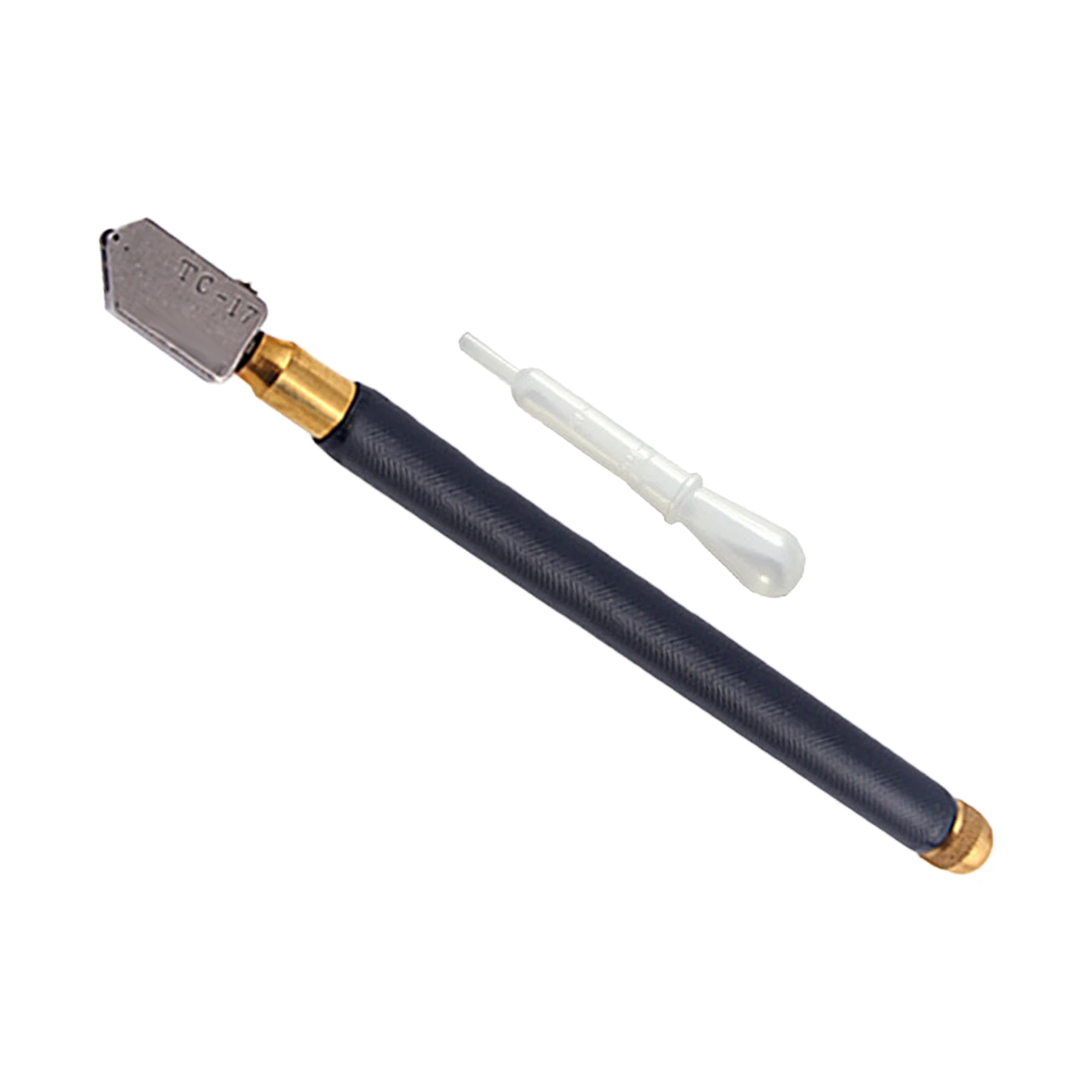 TOYO TC-17 cortador de vidrio y aceite mango de Metal herramienta de corte de cabeza recta de diamante nuevo negro 17,5 cm