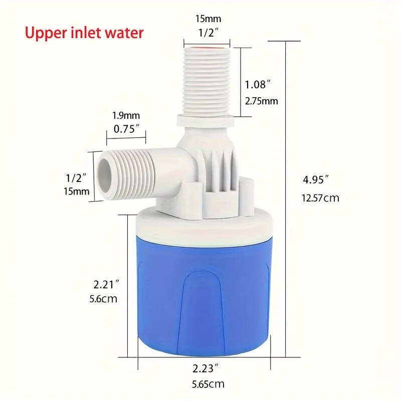 Válvula flutuante de controle de nível de água totalmente automática, 1/2 ", desligamento automático, parada automática de água, controlador automático de maquiagem de água