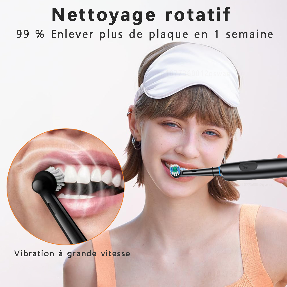 Brosse à dents électrique étanche avec minuterie, brosse à dents électronique aste avec 8 têtes, livres éloignés