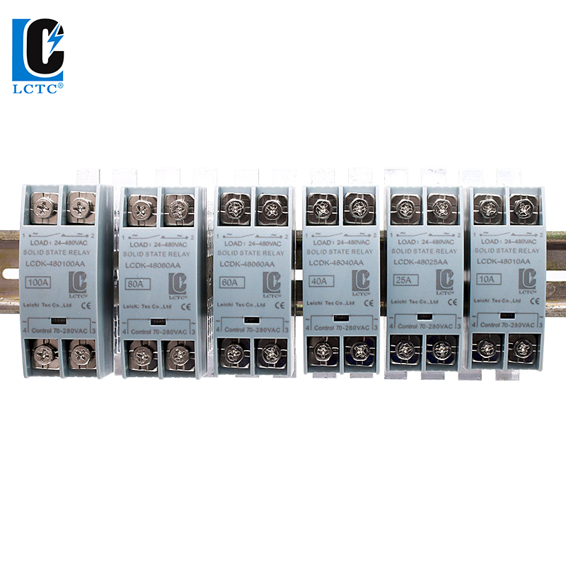 Твердотельное реле SSR Реле на DIN-рейку с радиатором 10A 25A 40A 60A 80A 100A 120A DC - AC DC - DC AC - AC Однофазное управление