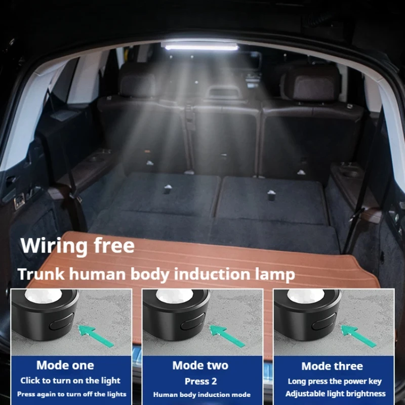 Trunk Car Sensor Light for Floor Trunk Hood USB Rechargeable Automatic Induction Light Bar Magnetic Maual Sensing Mode Lamp