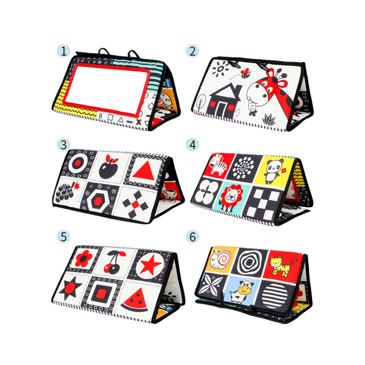 Black and White Newborn Mirror Toys Baby Tummy Time for Babies Montessori Development Crawl High Contrast Activity Sensory Toy