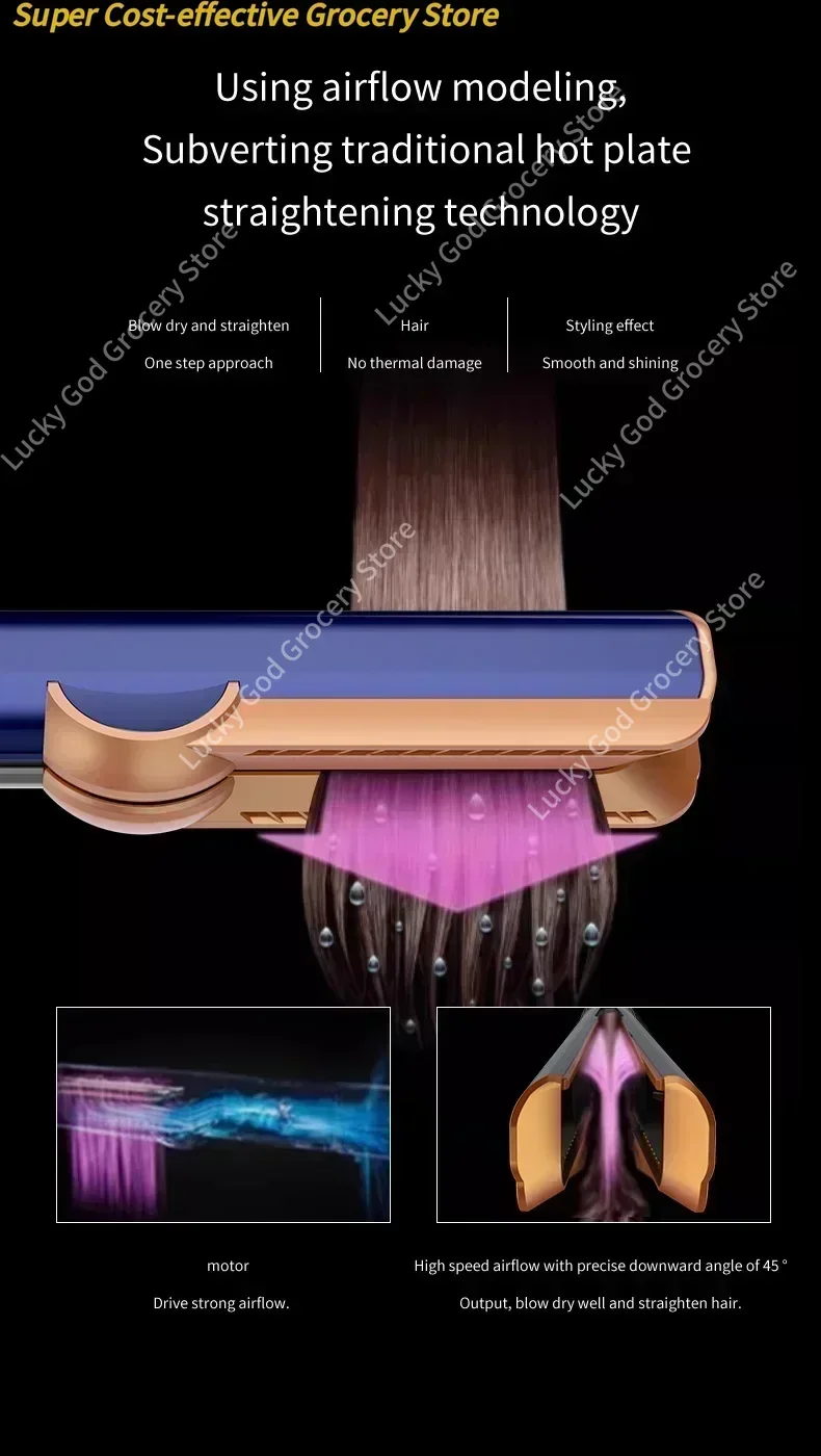 2-IN-1 professionele stijltang en föhn Heat-Up haar stijltang, negatieve ionen ijzer langdurige styling tool
