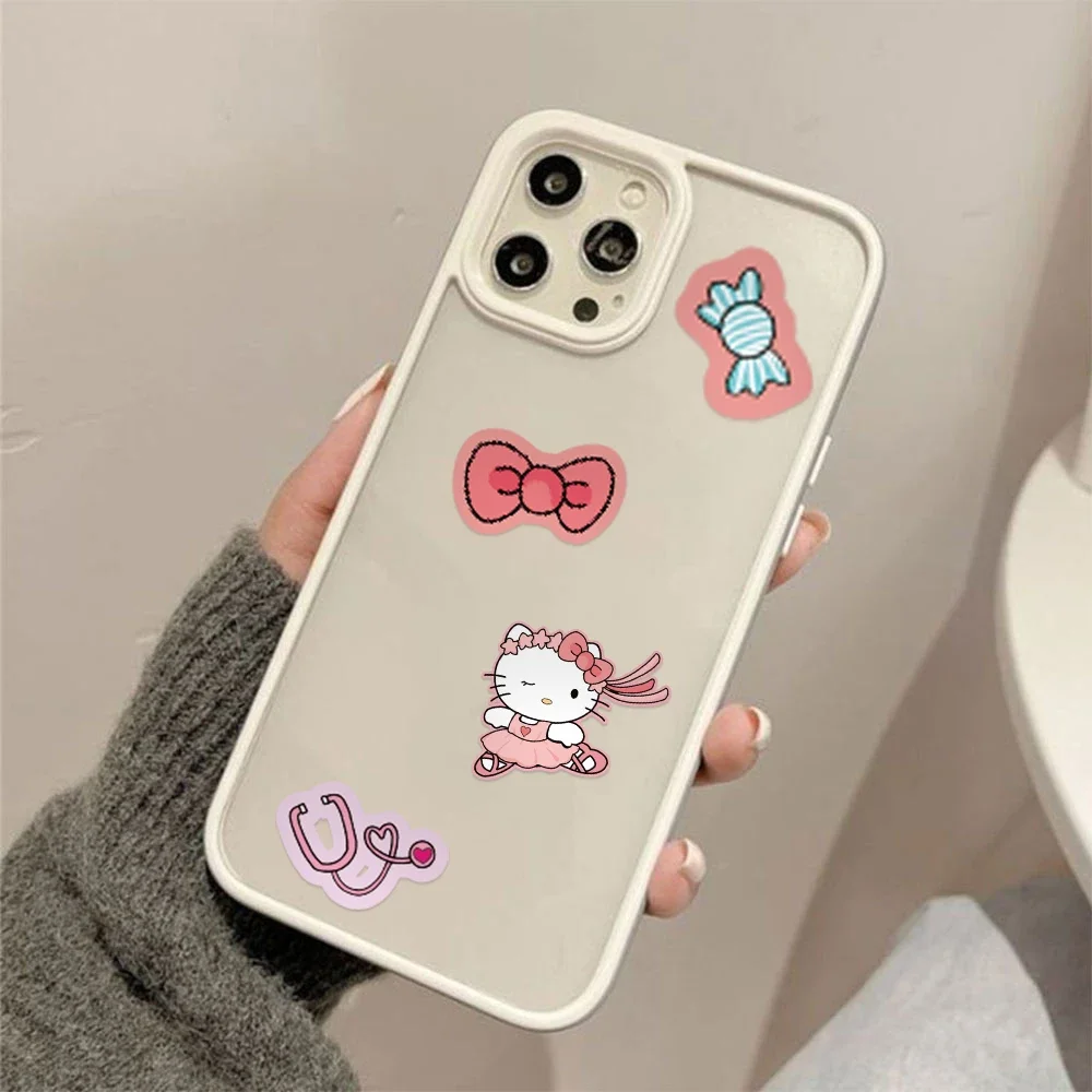 8/16 fogli Cute Hello Kitty Anime Puzzle Stickers fai da te Make-a-Face assemblare Funny Cartoon Decal assemblare Jigsaw Girl Toy Kid Gift