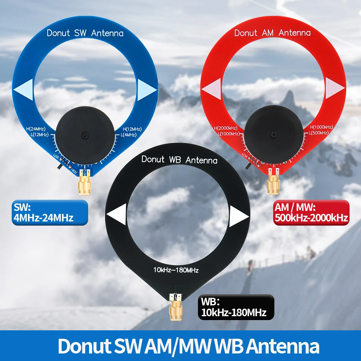 Antena Mini Circle Donut SW AM/MW WB Szerokopasmowa Odbiorcza do Iradio BJ-8300 UV-98 PLUS Radtel RT-920 RT-880