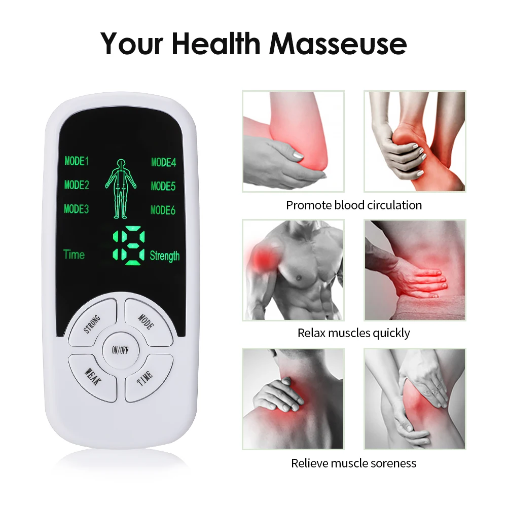 EMS Elektrische Spiertherapie Stimulator 6 Modi Tientallen Eenheid Machine Meridiaan Fysiotherapie Puls Abdominale Prostaat Body Massager