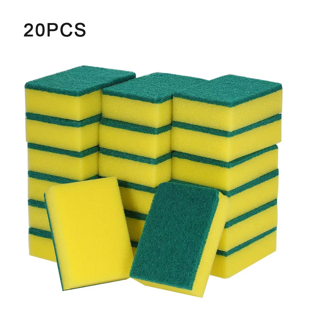 20 Stuks Dubbelzijdig Schuursponsjes Keuken Spons Afwassen Scrub Pads Voor Pot Kom Huis Schoonmaken Gereedschap