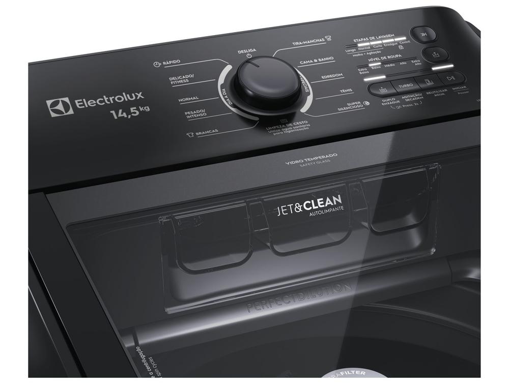 Lavadora de Roupas Electrolux 14,5kg Cesto Inox 11 Programas de Lavagem Preta Efficient LEP15 - 220V